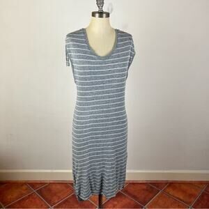 Anthropologie Saturday Sunday Ruched Stripe Midi Dress